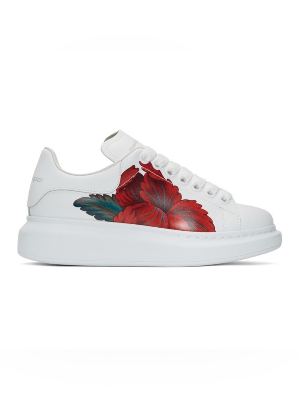 Alexander McQueen White Flower Oversized Sneakers